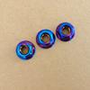 M6 Stainless Steel Hex Nuts, Flanged Locknut, Partially Threaded, for Motorcycle and Electric Vehicle Modification, Blue and Yellow Design