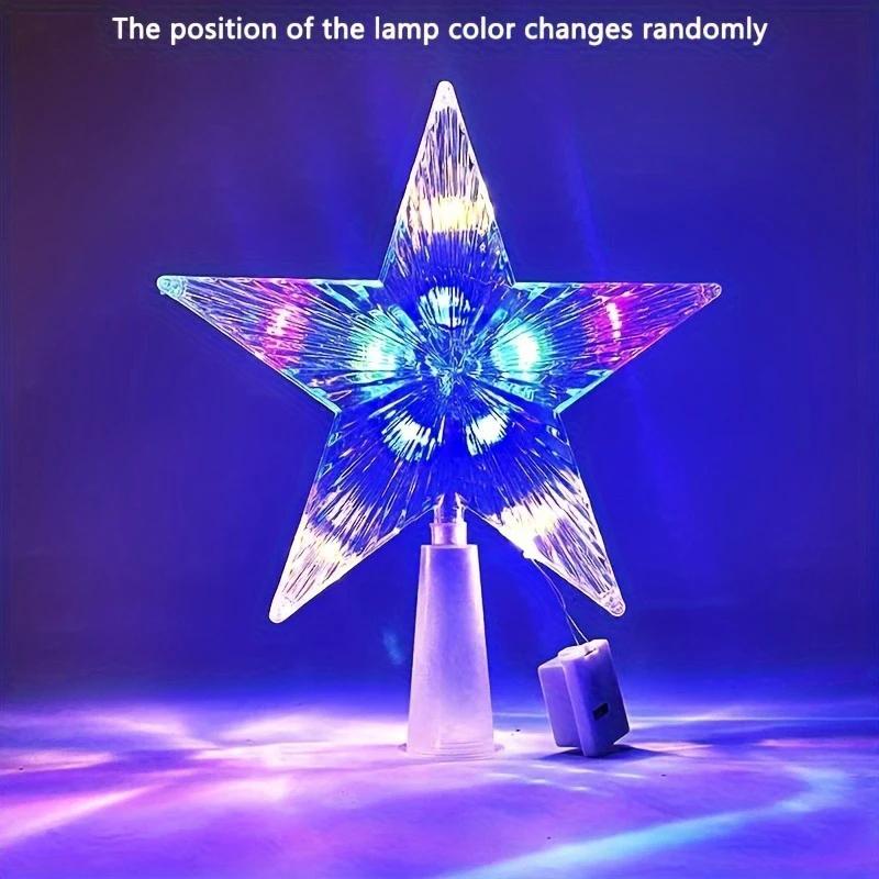 15Cm Colorful Light Glowing Christmas Tree Star Topper Ornament With Led Light For New Year Home Decoration Natal Noel