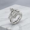 Elegant Heart Diamond Ring Set With Cross Design For Wedding And Anniversary Gifts