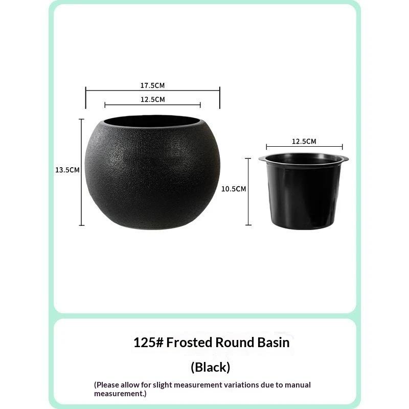 Round Ceramic Plant Pot Matte Textured Surface Two Color Options Perfect For Home Office Indoor Plant Decor