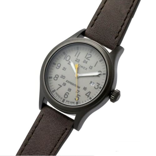TIMEX Uni Adult Expedition Scout Analog Watch - Silver, Black, Brown/Gray Strap