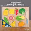 Wooden Cut Fruits And Vegetables Puzzle For Kids Kids Kitchen Play Toy