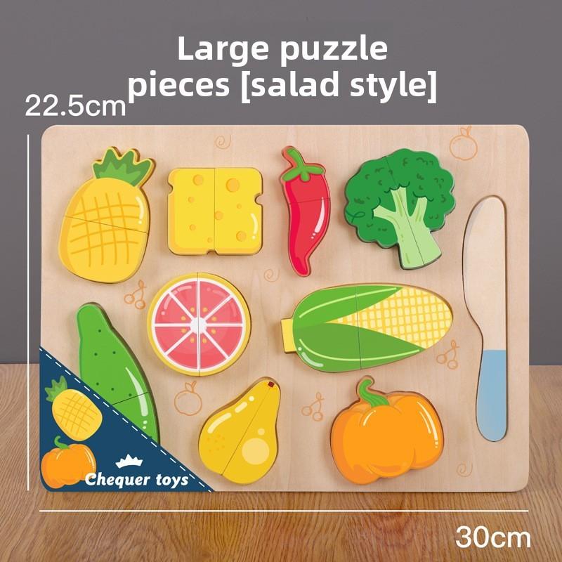 Wooden Cut Fruits And Vegetables Puzzle For Kids Kids Kitchen Play Toy