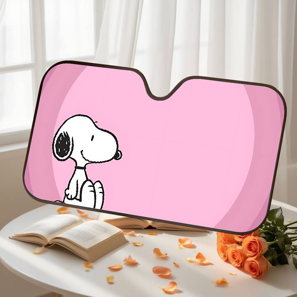 Cartoon S-Snoopy Sleep Peanuts Car Sunshade Curtains Windshield Car Windscreen Cover Sun Shade Auto Visor Car Accessories