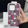 Pinker Liebesherzen-Druck Ledertextur TPU Matte Hülle Für iPhone 16 Pro Max 15 Pro 14 13 12 11 Weich Schlank Stoßfest Handyhülle
