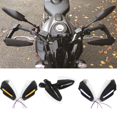 2X Universal Motorrad Handschutz Lenker Windschutz Handschutz Led Licht