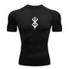 Men's Print Compression Shirts Summer Short Sleeve Rash Guard Gym Workout T-shirt Athletic Quick Dry Baselayer Undershirts Tops