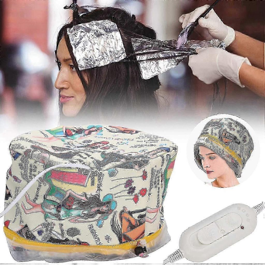 Hair Steamer Thermal Heat Cap Depth Care, Hair Steamer Cap Fuel Oil Treatment 3 Speed Detachable Nourishing Hair Care Product (eu Plug)
