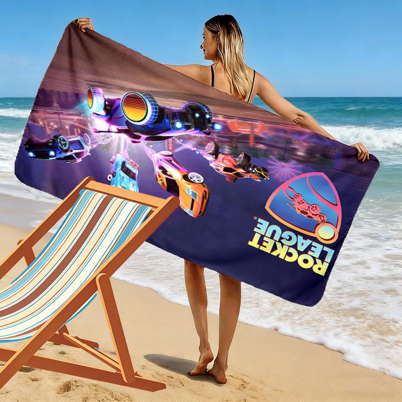 Rocket League style 2D Flat Print Beach Towel, Large Soft Quick Dry Towel for Beach Camping SwimmingXSTJ0915365