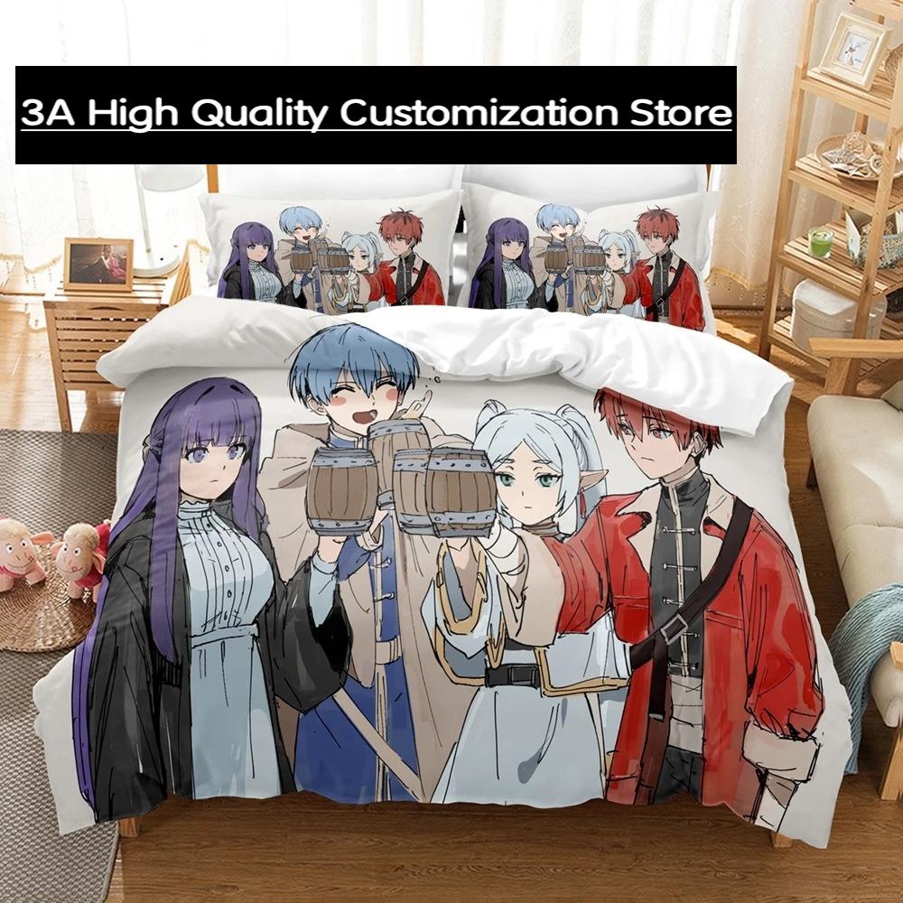 

Hot Frieren Beyond Journey s End Bedding Set Single Twin Full Queen King Size Bed Set Adult Boys Bedroom Duvetcover Sets parure 135x200cm