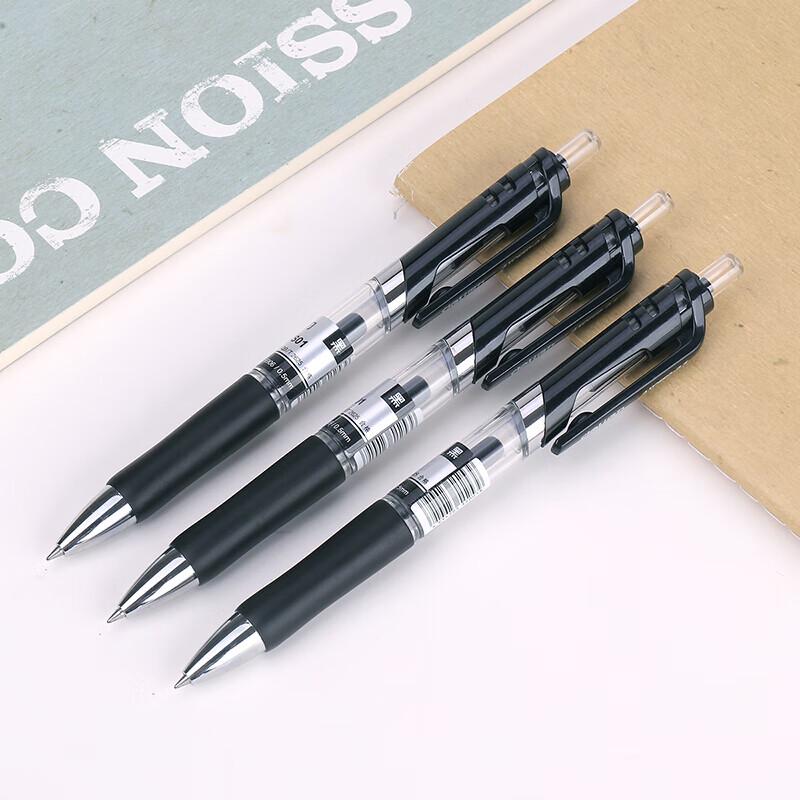 Deli S01 Retractable Gel Pen, 0.5mm Black