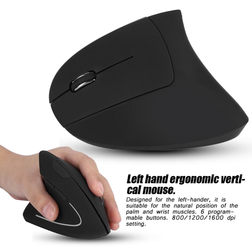 2.4GHz Wireless Mouse Adjustable DPI Vertical Mouse Lefty Design Optical Mouse  Office