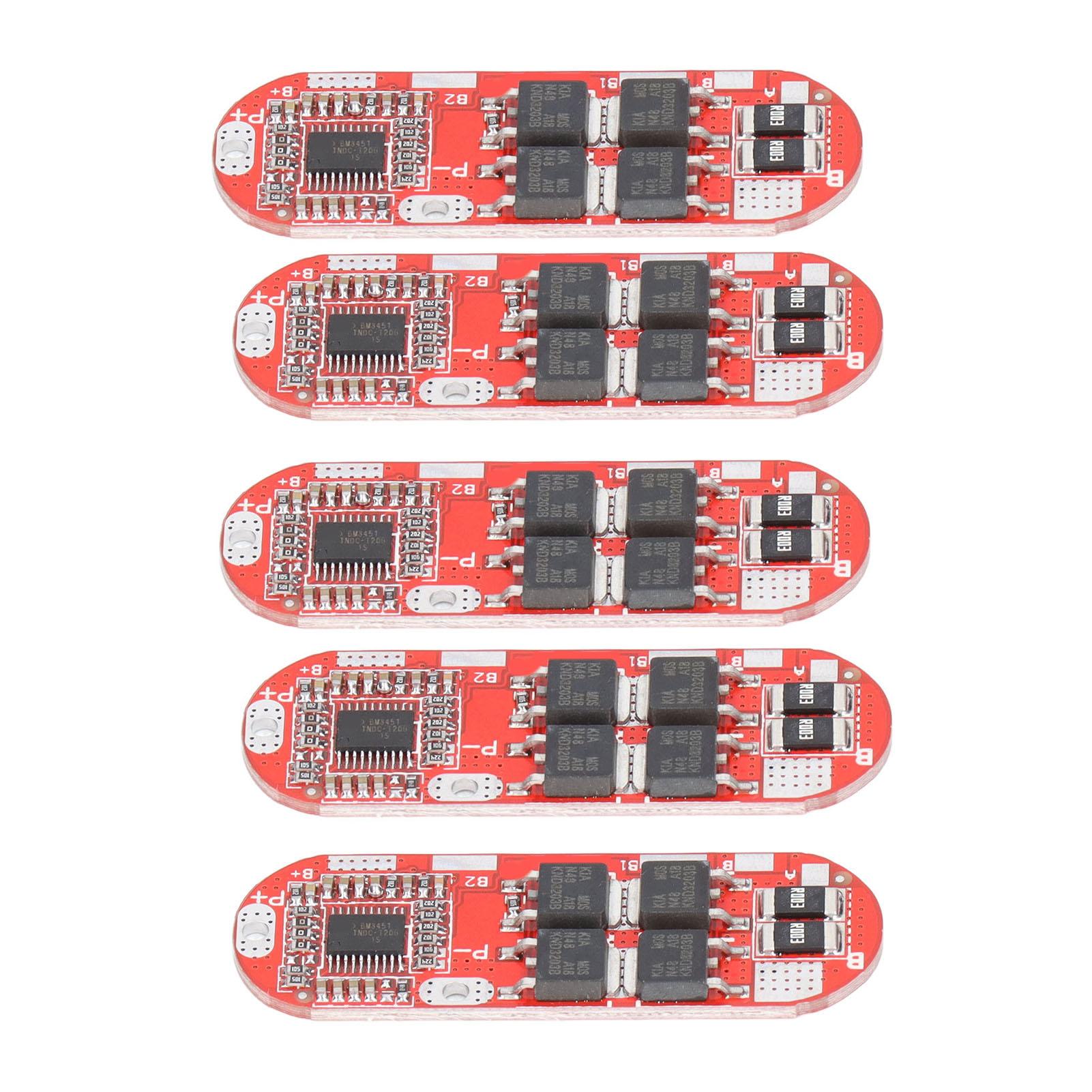 

5Pcs Lithium Battery Protection Board 3 String for Ternary Charging Discharging 3.7V 20A 15S