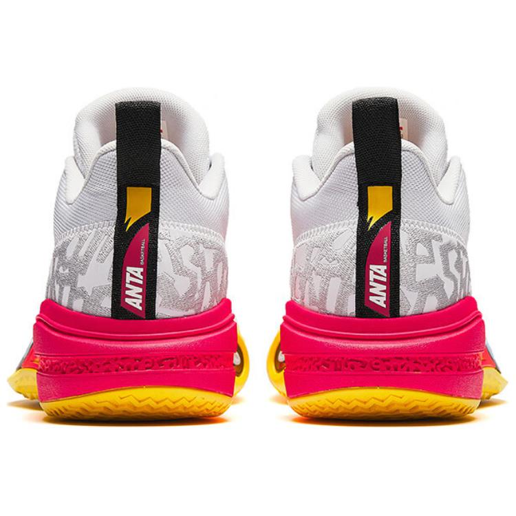 Anta Assault 1st Generation 1 Slip Resistant Low top Basketball Shoes Men's Gray Red Sneakers 112421109-8