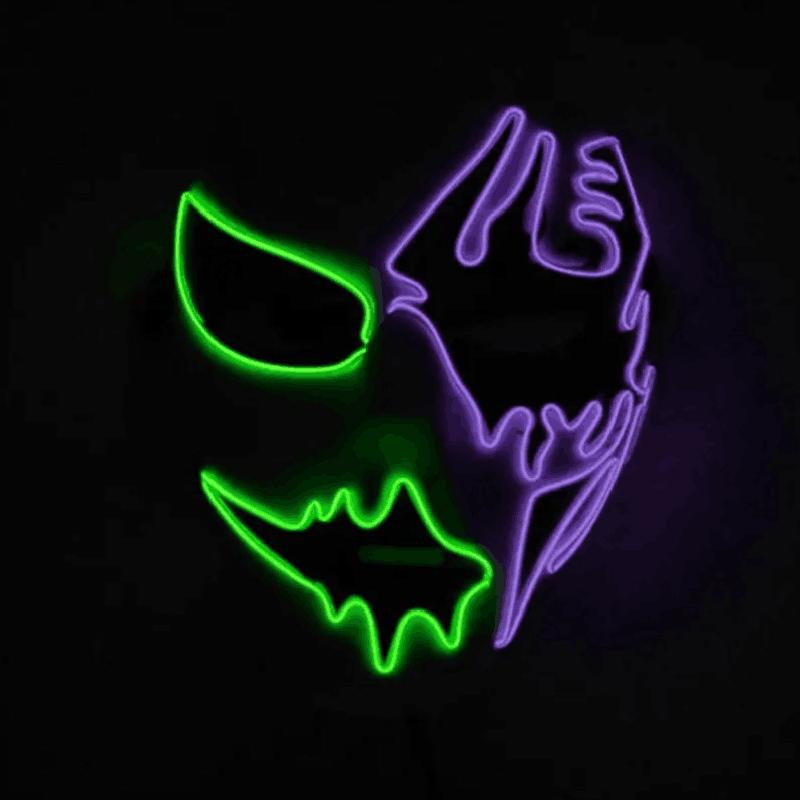 Led Light Up Scary Mask Shuffle Dance Cosplay Mask Glowing Purge Mask For Adult Dancer Halloween Party Show Props