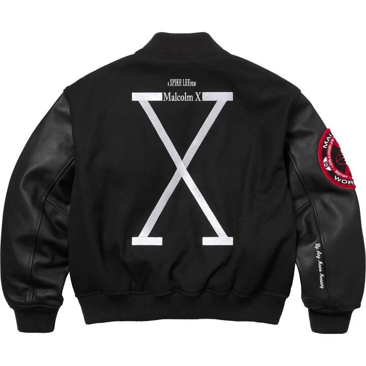 Supreme 40 Acres Malcolm X Varsity Jacket Black