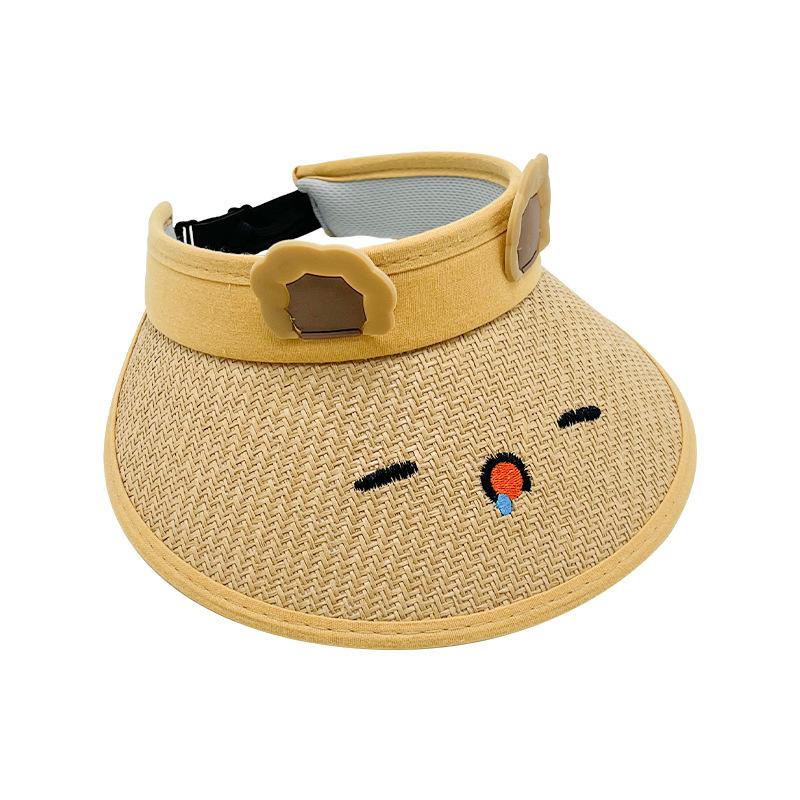 

Summer children s cartoon empty top hat cute baby outdoor sports straw hat boys and girls big brim sun hat Average size (50-52cm)