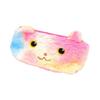 Plush Pencil Case Pouch Cute Cat Laser Color High Capacity Kids Students Office Supplies Round Eye