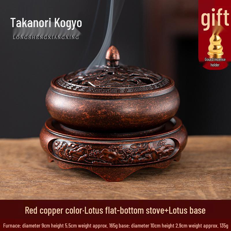 Antique Bronze Incense Burner for Indoor Use - Three-Legged Chinese Zen Aloeswood & Sandalwood Burner for Tea Ceremony & Aromatherapy.