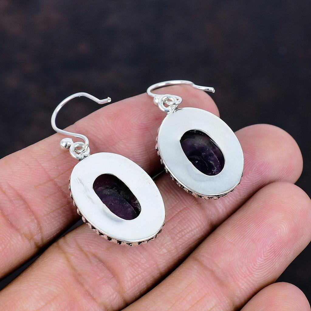 Star Amethyst Earrings Gemstone Earring 925 Sterling Silver Earring Handmade Earrings Vintage Design Jewelry Gifts for Mom Brand New Earring