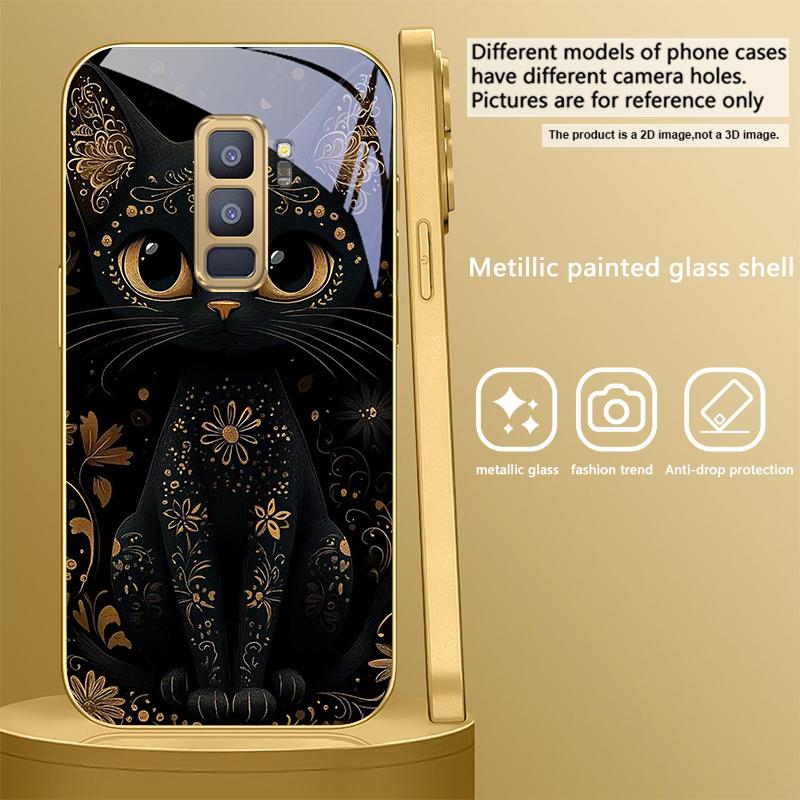 

Фантастический черный кот Для Samsung Galaxy S20 FE S21 S22 S23 Plus S24 Ultra S25Ultra S21+ S9+ S22Plus Золотой стеклянный чехол для телефона Galaxy S8