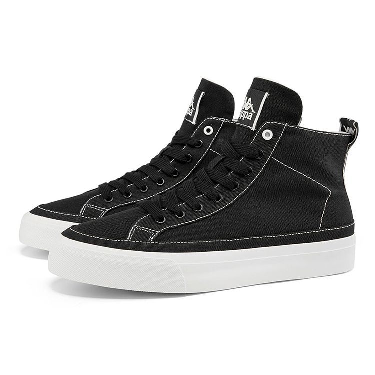 Kappa Canvas Slip Resistant Durable Mid Top Skate Shoes Unisex Skate Shoes Black K0AY5CC21V-990