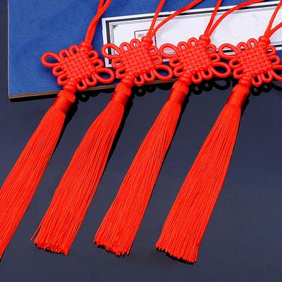 5 piezas 24 cm Nueva Borla China Festiva Roja Pequeña Grande de Plástico Acrílico Borla Decoración Festival de Primavera Nudo Chino Enganche de Coche