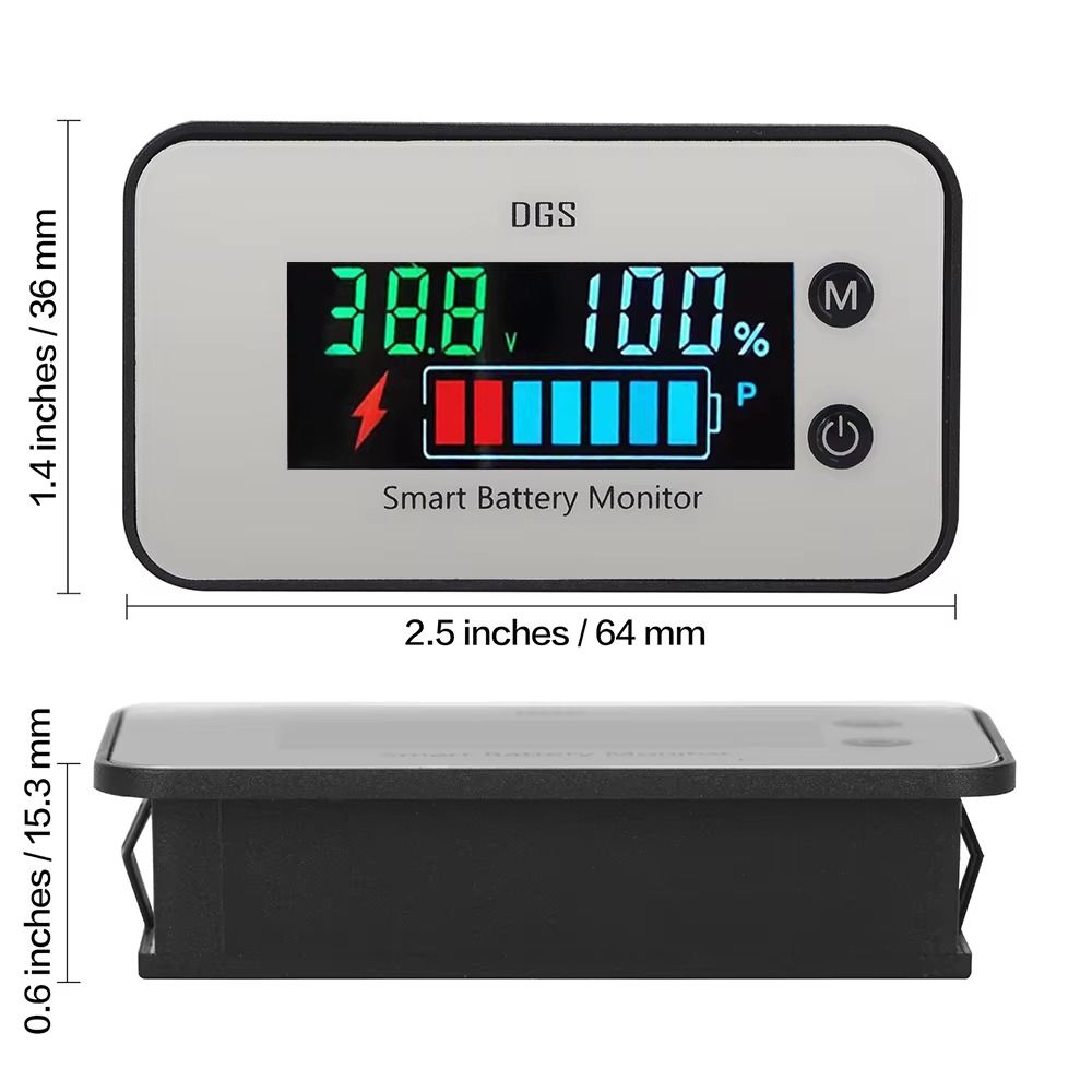 Buzzer Alarm Battery Voltage Meter IPX7 Waterproof Battery Monitor Temperature Meter  Electric Bike