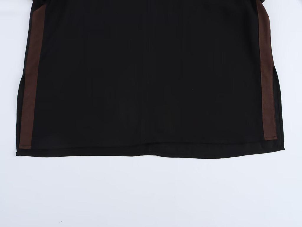 2025 Spring Women's Fashion Shirt with Side Stripe Design, European & American Style