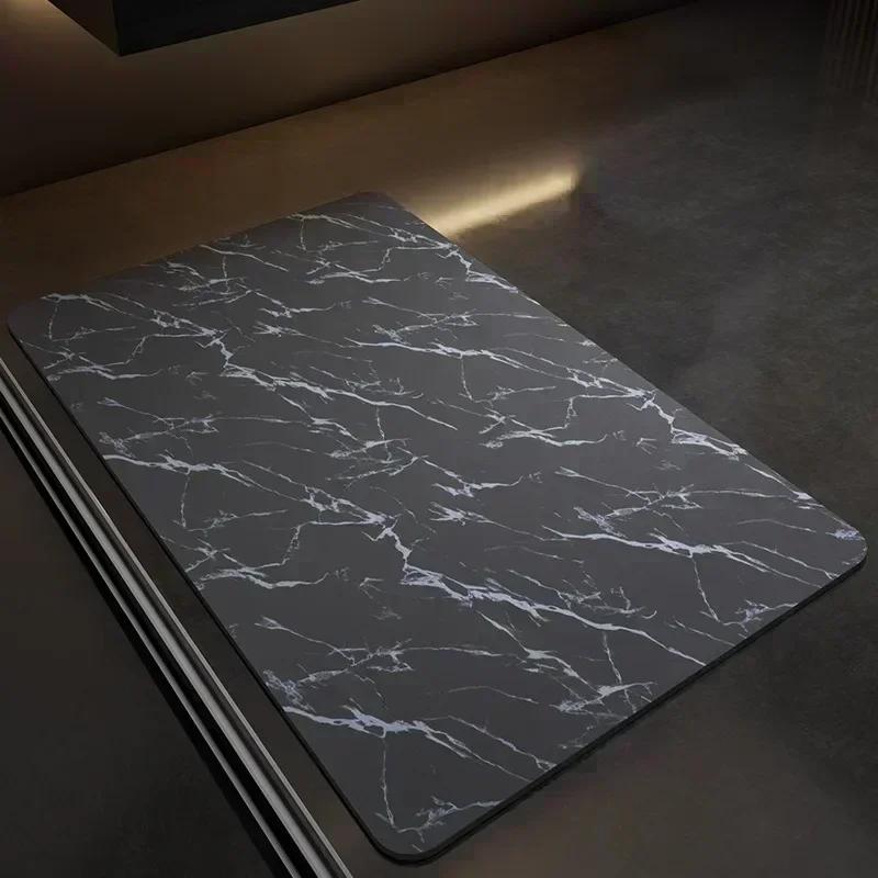Diatomite Mat Super Absorbent Bathroom Mat Non-slip Bath Rug Shower Room Entrance Doormat Toilet Foot Mat Bathroom Carpet Decor