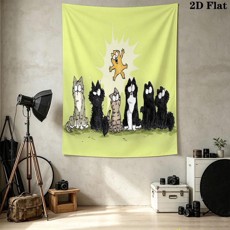 Simon'S Katze Wandteppich Ästhetisches Wandbehang Gedruckter Stoffdecke Dekorative Wandteppiche Für Schlafzimmer Wohnzimmer Heimdekoration