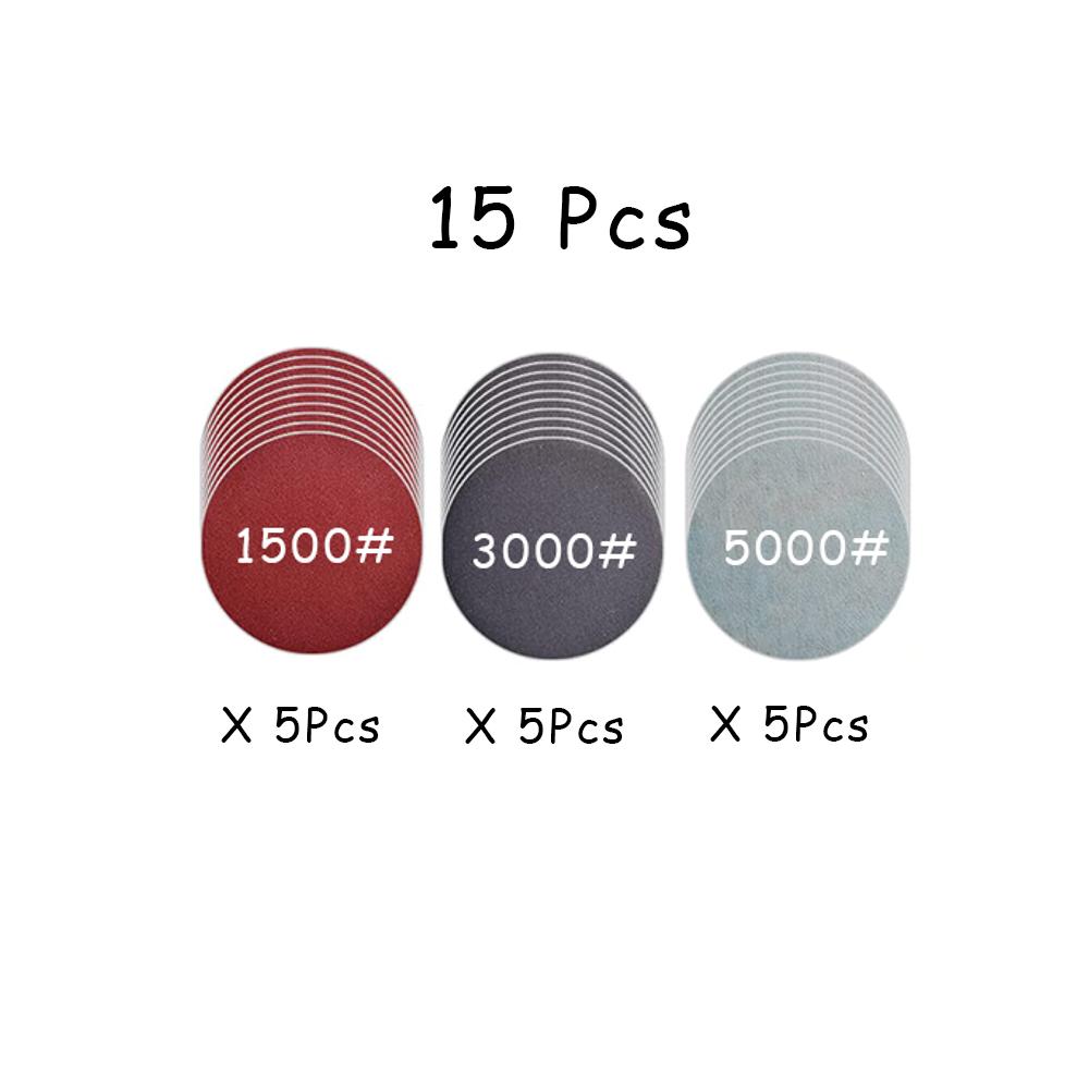 15-65 Pcs Car Headlight Repair Restoration Kit 3 Inch 75mm Sanding Plate Waxing Sponge Sanding Pad for Polishing and Sanding