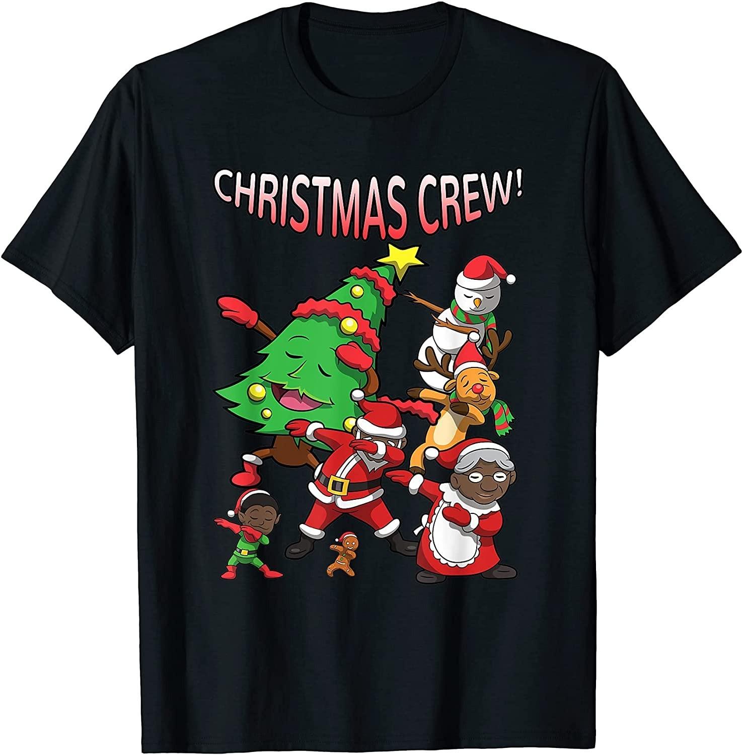 BEST! Black Santa Claus Shirt African American Christmas Crew Tee S-3XL XXXL
