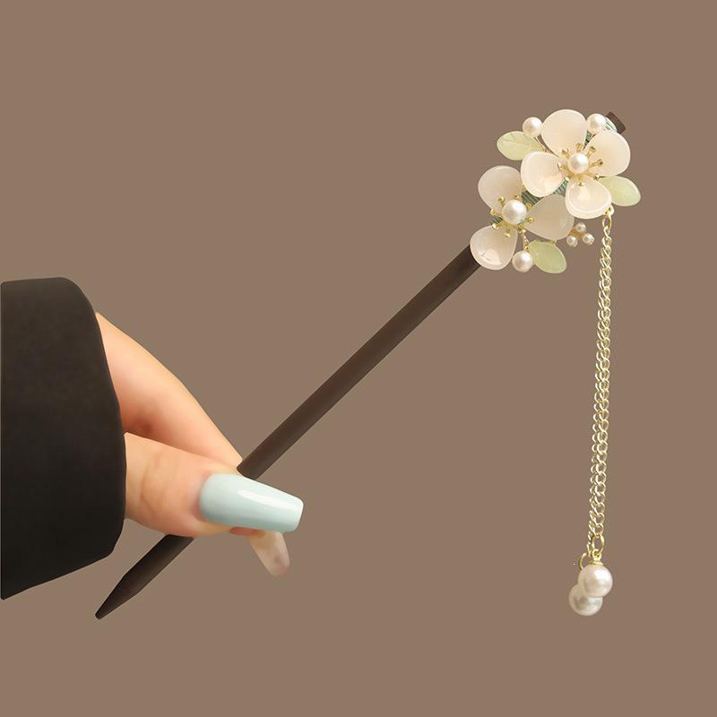 2026 Retro Tassel Wood Hairpin for Hanfu & Qipao