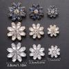 New 5Pcs Luxury And Beautiful Flower Inlaid Rhinestone Metal Buttons Clothing Gift Boxes Scarves Hats DIY Decorative Accessories