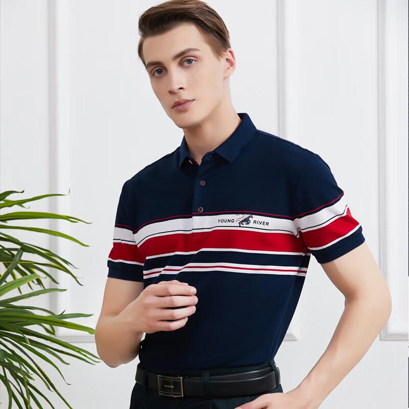 YOUNG RIVER Men s Business Casual Polo Shirt 50