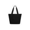 Jordan Logo Embellished Solid Color Large Capacity Zipper Closure Cotton Canvas Tote Shopping Bag Unisex Tote Bags Black JD2243019GS-002