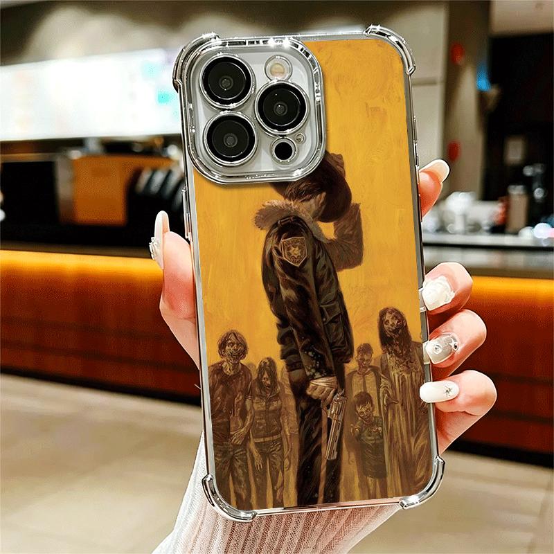 

The Walking Deads Plating Phone Case For Iphone 16 17 Pro Max Air 16E 14 15 Plus 12 13 Mini Anti-Fall Airabag Cover iPhone 13 Pro
