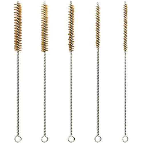 5-Piece Brass Wire Brush Set, Approximately 30cm Long, Metal Brush, Polishing Brush, Cleaning Kit, Tube Brush, for Pipe and Tube Cleaning, Diameters 6