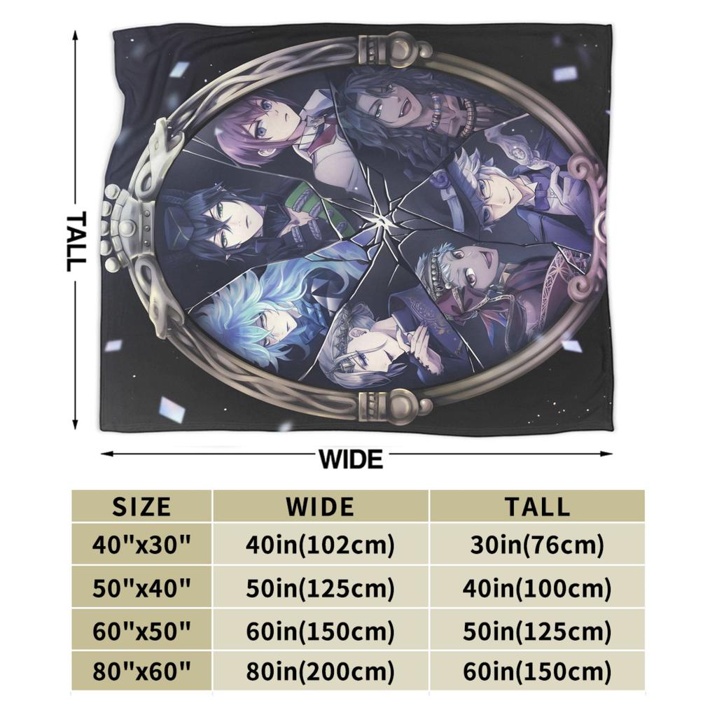 Twisted Wonderland Yuu Grim Koc TWST Gra rytmiczna Wełniany Nowość Oddychające Kocy do rzucania na pościel Salon Zima Samochód