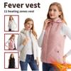 Colete Inteligente Térmico Feminino de Inverno Colete Térmico de 11 Zonas Alimentado por USB Jaqueta Casual Esportiva e ao Ar Livre com Capuz Aquecimento