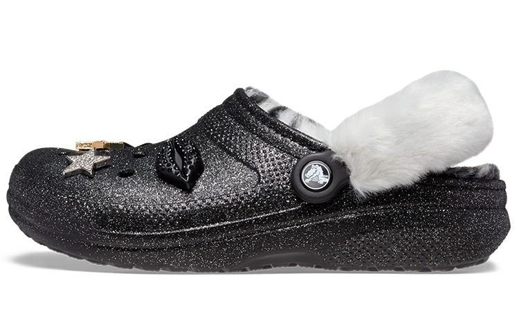Crocs Disco Classic Lined Disco Glitter Clogs  Black White  208075-0ZS 41-42