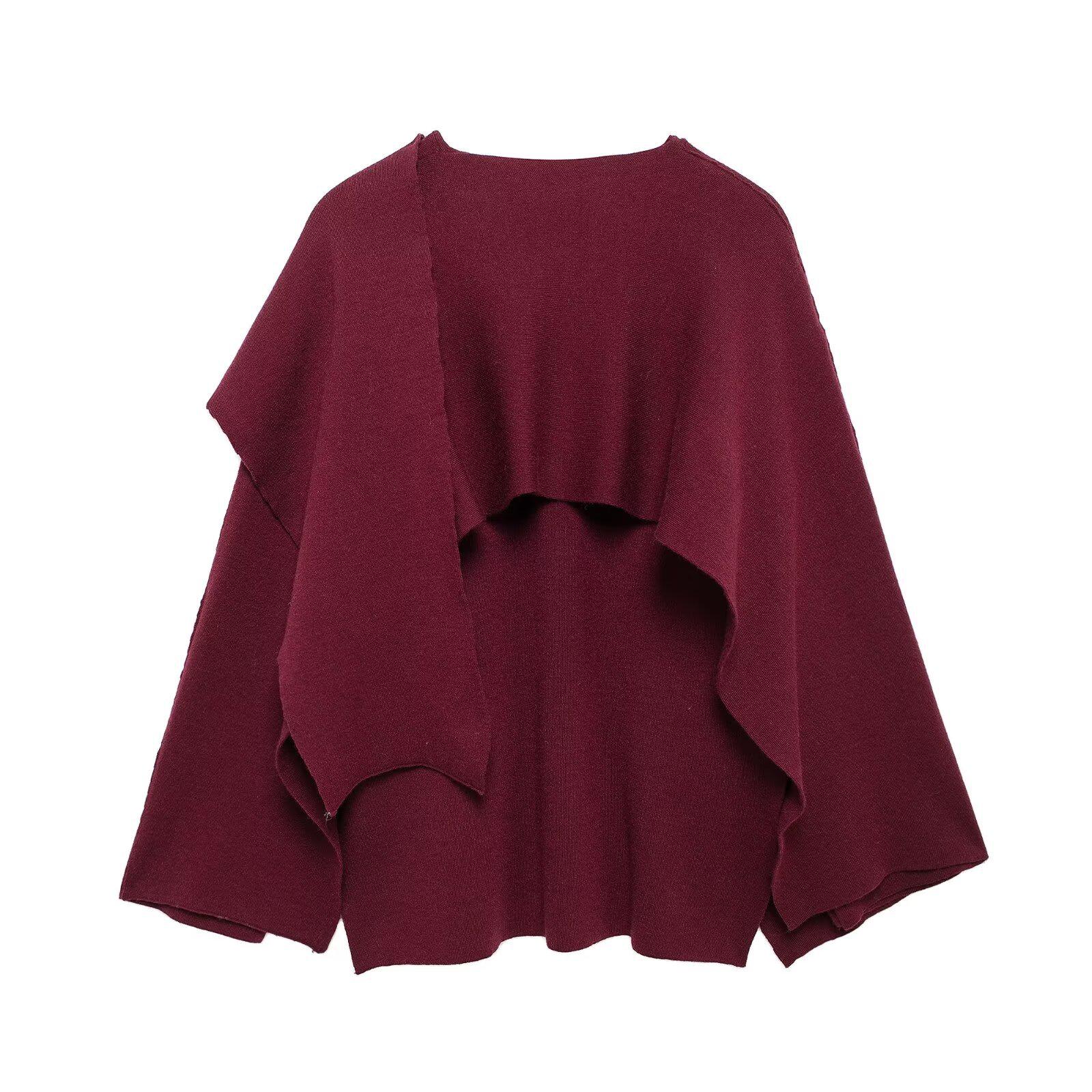 

European & American Women s Fashion Cape-Style Knit Cardigan - Autumn & Winter Collection Large