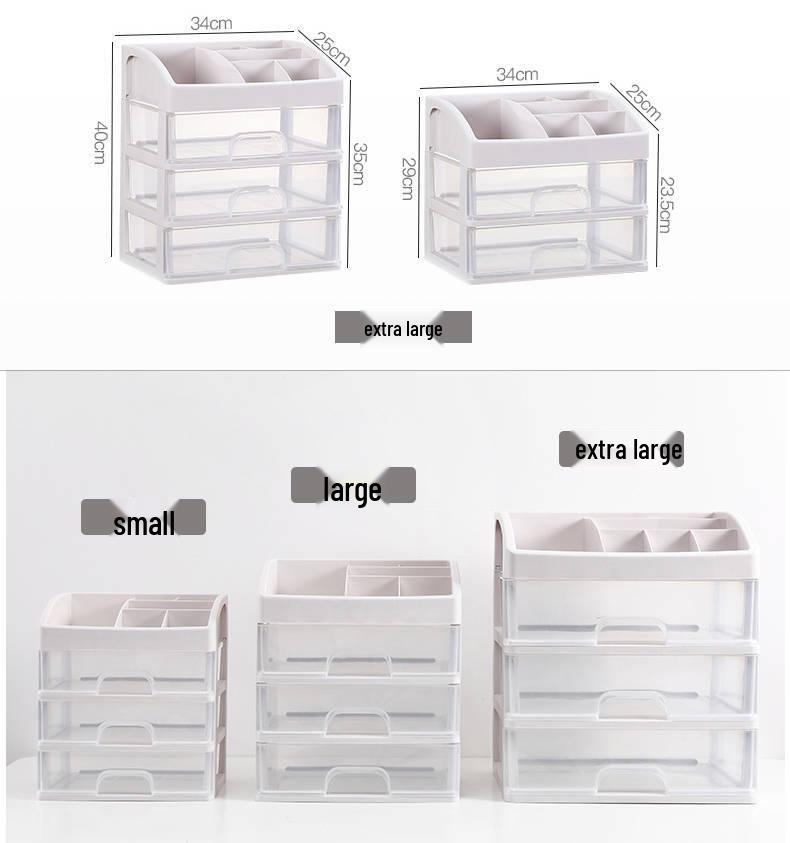 Large Capacity Desktop Cosmetic Storage Box with Drawers for Skincare and Lipstick