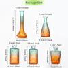 Colored Transparent Glass Bud Vase Retro Hydroponic Flower Planter Vase Centerpieces Wedding Party Decor Home Table Decorations