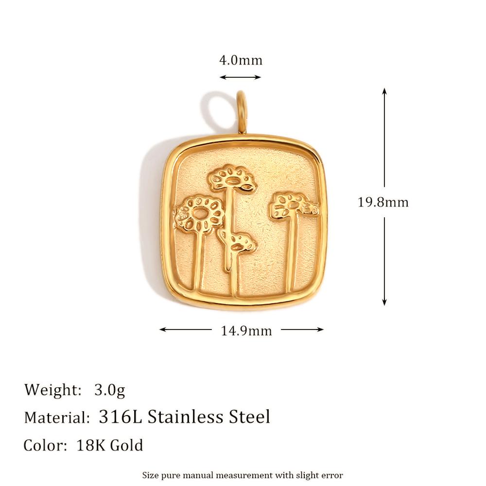 MamacitaSlay Elegant Vintage Tulips Lily Heart diy charms 18k gold plated charms for jewelry making Waterproof Necklaces Pendant
