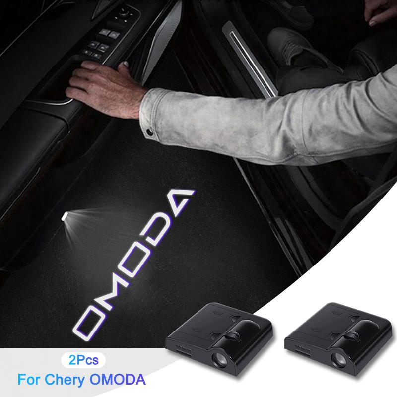 

2Pcs Car Welcome Lamp Car Angel Wings Car Door LED HD Welcome Decorative Light For Chery Omoda C5 5 fx 7 8 Pro Plus Accessories