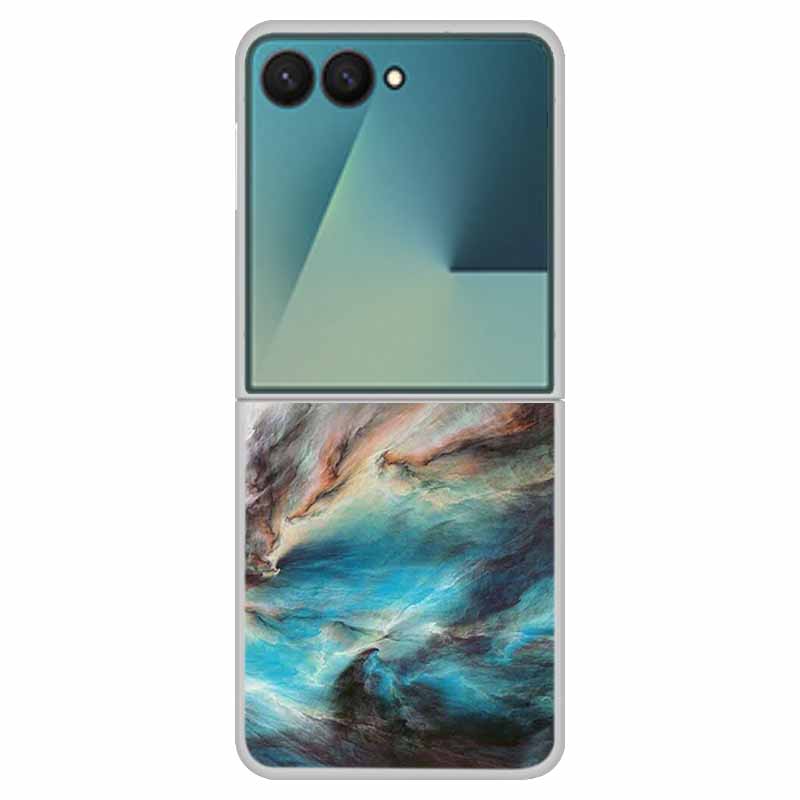 Funda For SAMSUNG Z Flip 7 Cases Marble Clear Hard PC Phone Back Cover for Galaxy Z Flip7 5G Back Cover ZFlip7 Transparent Shell