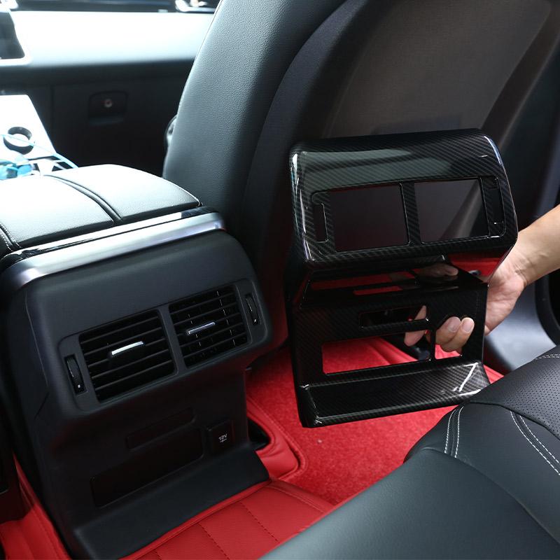 ABS Carbon Fiber For Land Range Rover VELAR 2017-2026 Inner Rear Row Air Conditioning Vent Frame Cover Trim Car Accessories