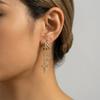 Gold Color Crystal Zircon Water Droplets Hoop Earrings For Women Luxury Exquisite Tassel Huggie Earring Party Wedding Jewelry
